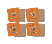 Thumbnail for How Planes Fly V2 design on orange 4 pieces set coaster