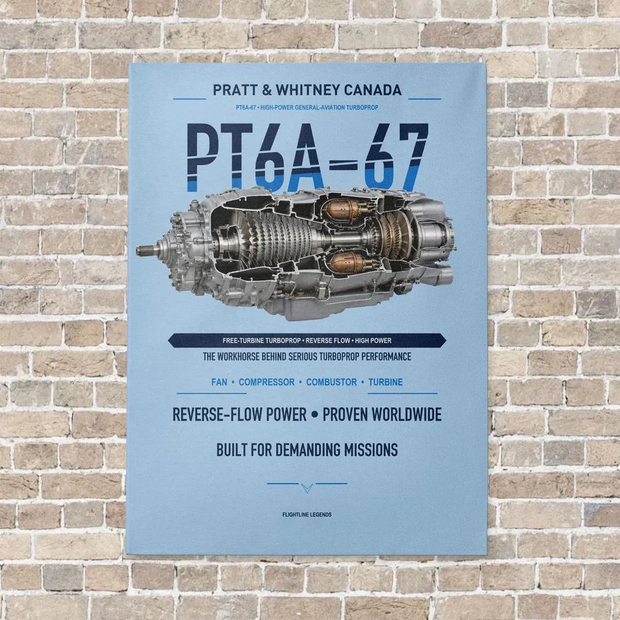 PT6A-67 vertical canvas print - no frame - light blue background