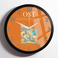 Thumbnail for Ostend-Bruges International Airport (OST) design on orange framed wall clock