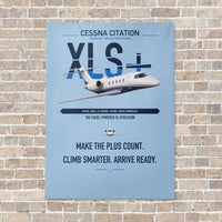 Thumbnail for Cessna Citation XLSPlus vertical canvas print - no frame - light blue background
