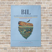 Thumbnail for Billings Logan International Airport BIL - Canvas No Frame - Light Blue