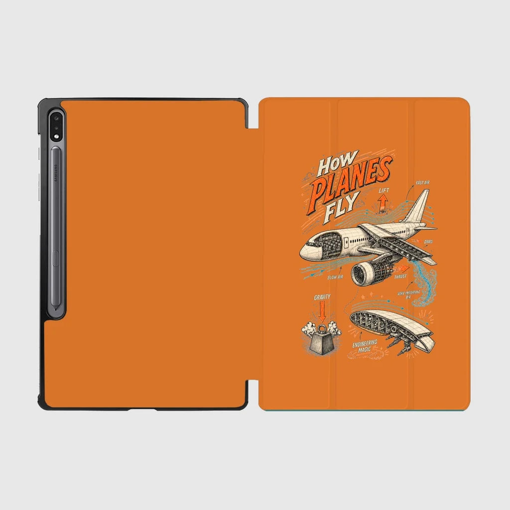 How Planes Fly V2 design on orange samsung tablet tablet case