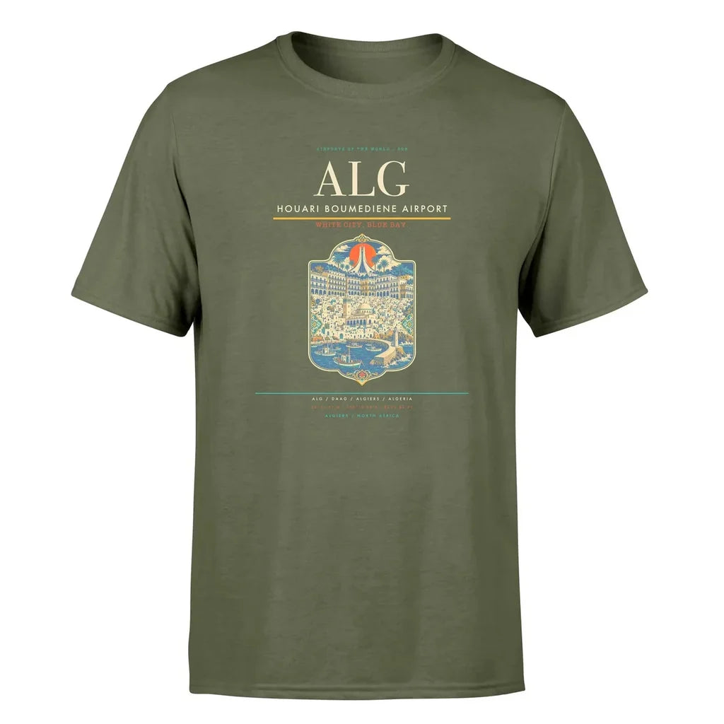 Algiers Airport (ALG) Premium T-Shirt Green Army