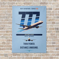 Thumbnail for Boeing 777-300ER vertical canvas print - no frame - light blue background