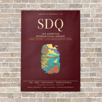 Thumbnail for Las Americas International Airport SDQ - Canvas Framed - Dark Red