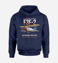 Thumbnail for F3F-2 LAST BIPLANE design on navy blue hoodie single side