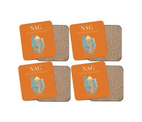 Thumbnail for Dr. Babasaheb Ambedkar International Airport (NAG) design on orange 4 pieces set coaster