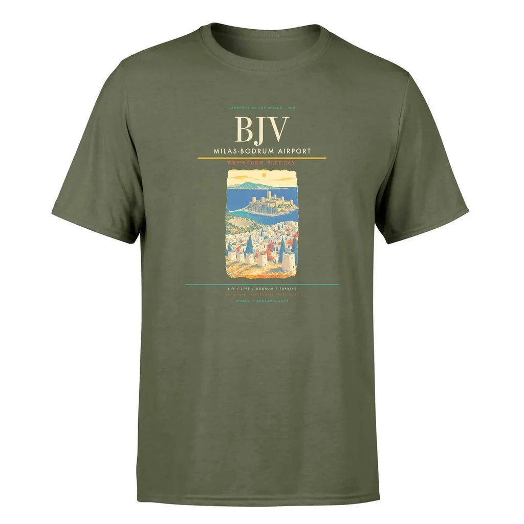 Bodrum Airport (BJV) Premium T-Shirt Green Army