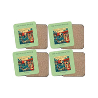 Thumbnail for The Outpost Doctor - Designed Coasters design on light green 4-pieces-set