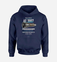 Thumbnail for AE 3007 design on navy blue hoodie single side