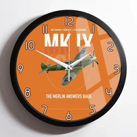 Thumbnail for Supermarine Spitfire Mk IX design on orange framed wall clock