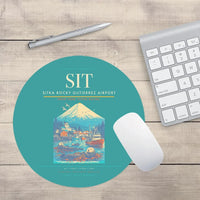 Thumbnail for Sitka Rocky Gutierrez Airport (SIT) design on turquoise round mouse pad
