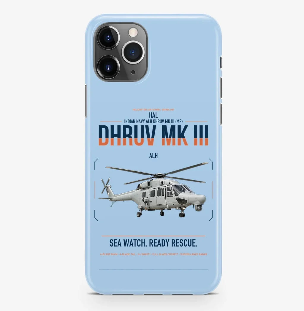 HAL ALH Dhruv Mk III design on light blue magsafe iphone case, for iPhone Pro Max