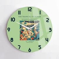 Thumbnail for VINTAGE G4225 - The Tropical Stopover - Designed Wall Clocks design on lightgreen no-frame