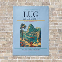 Thumbnail for Lugano Airport LUG vertical canvas print - no frame - light blue background