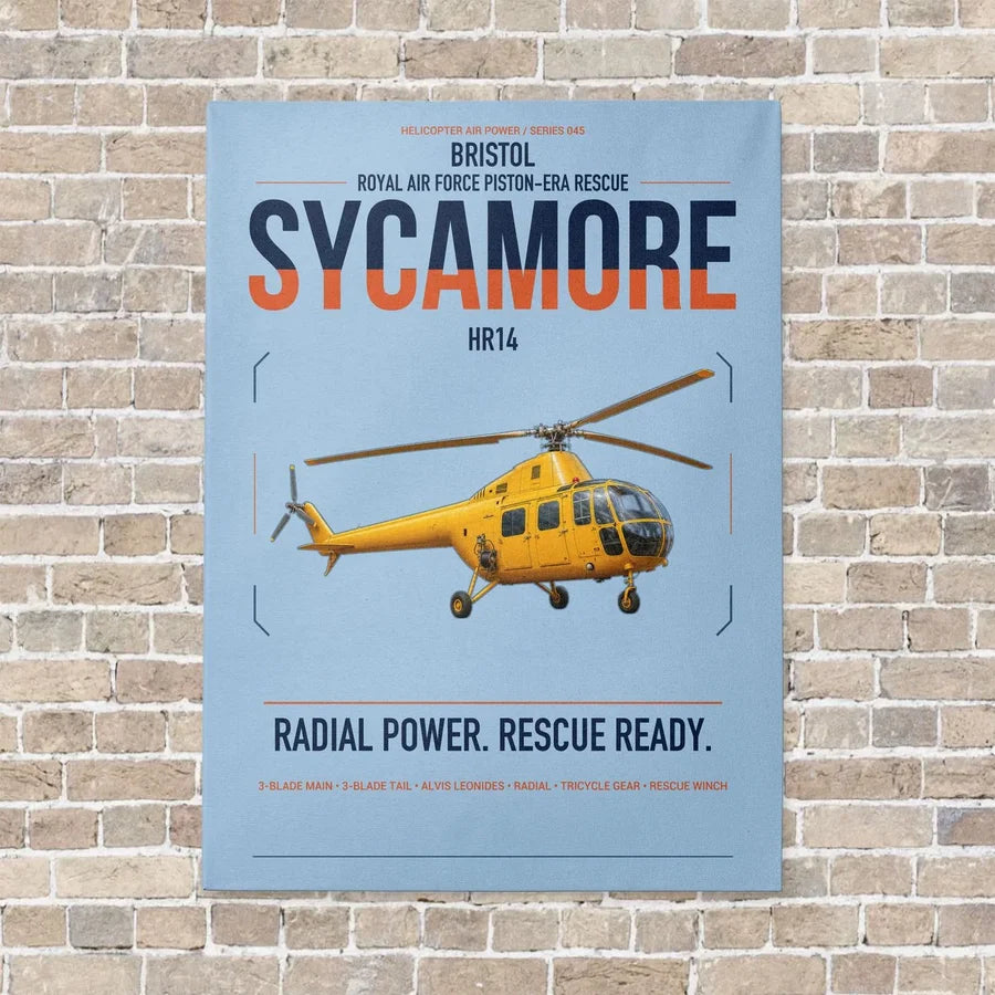 Bristol Sycamore HR14 vertical canvas print - no frame - light blue background