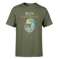 Thumbnail for Rafael Hernández Airport (BQN) T-Shirt single-side front print in Green Army | rafael-hernández-airport-bqn-double-side-t-shirt