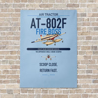 Thumbnail for Air Tractor AT-802F Fire Boss vertical canvas print - no frame - light blue background