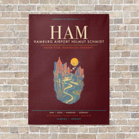 Thumbnail for Hamburg Airport Helmut Schmidt HAM - Canvas Framed - Dark Red