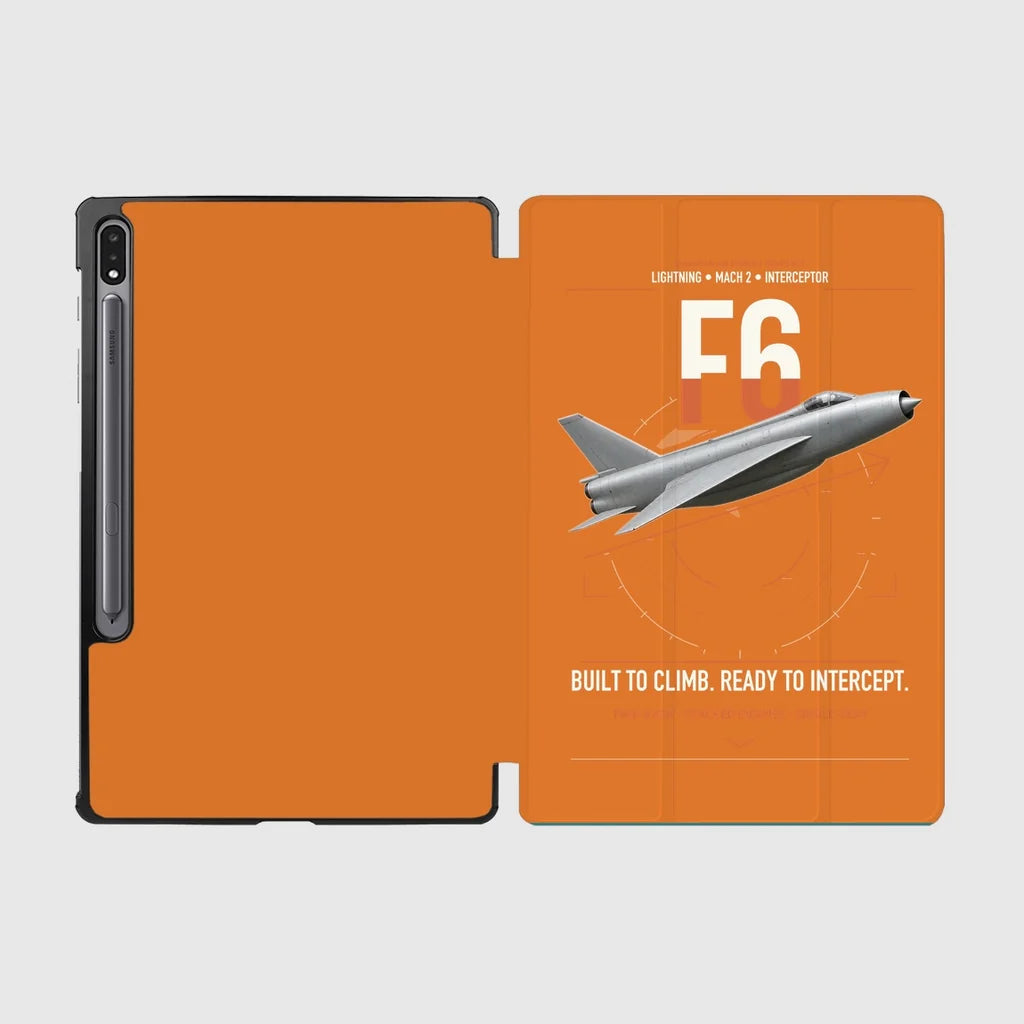 English Electric Lightning F6 design on orange samsung tablet tablet case