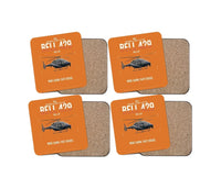 Thumbnail for Bell 429 design on orange 4 pieces set coaster