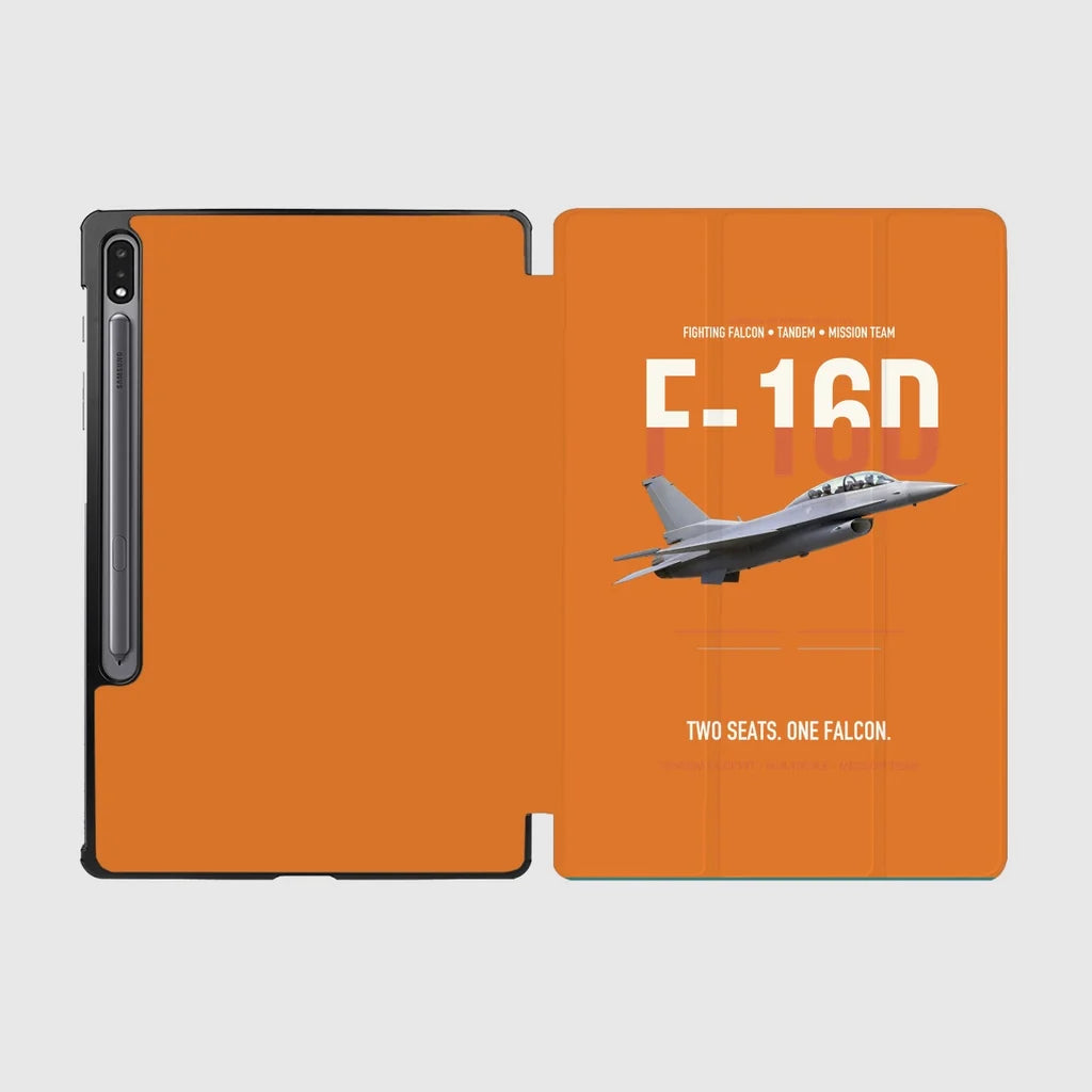 F-16D Fighting Falcon Two Seats One Falcon design on orange samsung tablet tablet case
