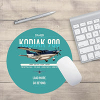 Thumbnail for Daher Kodiak 900 design on turquoise round mouse pad