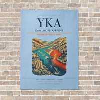 Thumbnail for Kamloops Airport YKA vertical canvas print - no frame - light blue background
