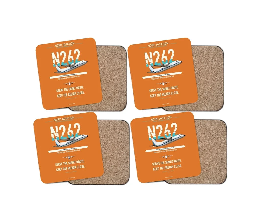 Nord 262A design on orange 4 pieces set coaster
