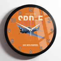Thumbnail for SBD-5 Dauntless design on orange framed wall clock