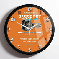 Thumbnail for PASSPORT design on orange framed wall clock