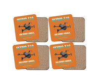Thumbnail for Skydio X10 design on orange 4 pieces set coaster