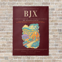 Thumbnail for Aeropuerto Internacional de Guanajuato BJX - Canvas Framed - Dark Red