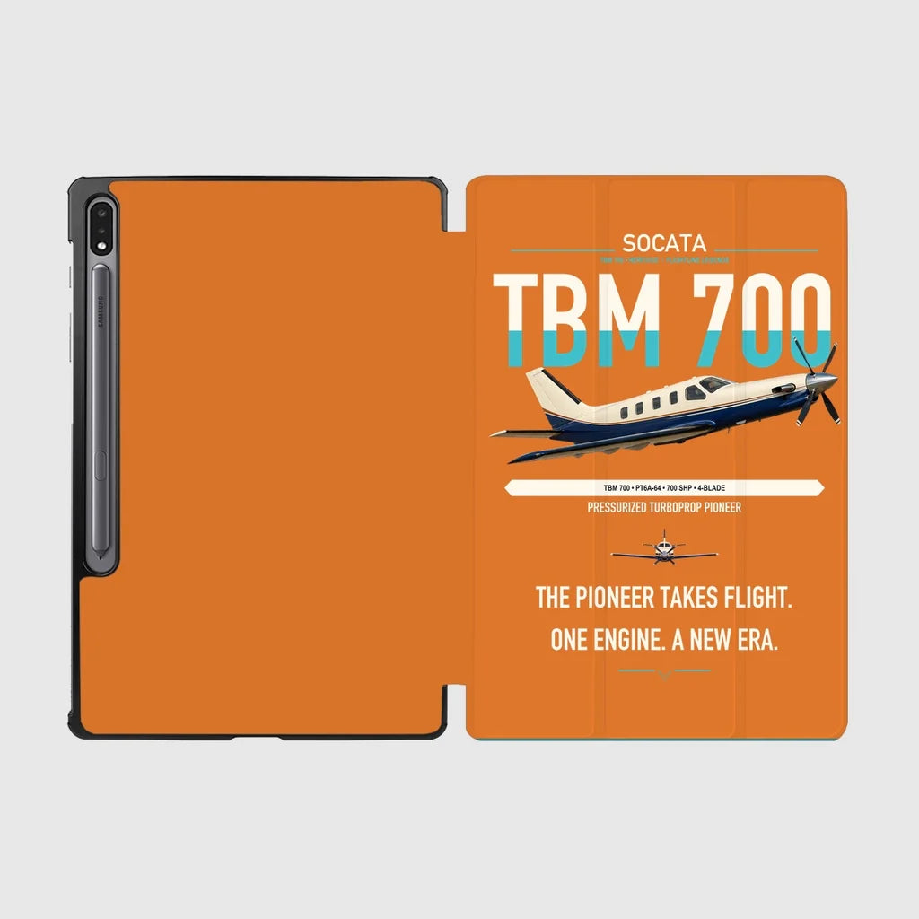 Socata TBM 700 design on orange samsung tablet tablet case