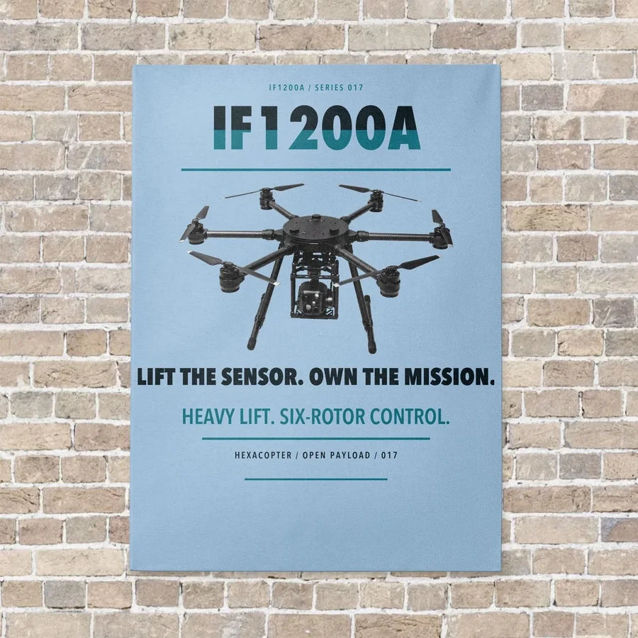 Inspired Flight IF1200A vertical canvas print - no frame - light blue background