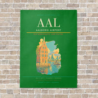 Thumbnail for Aalborg Airport AAL - Canvas No Frame - Green