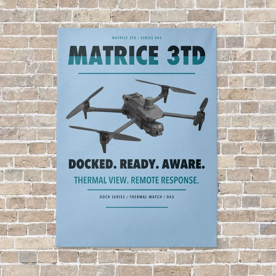 DJI Matrice 3TD vertical canvas print - no frame - light blue background