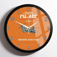 Thumbnail for Boeing Vertol CH-46E Sea Knight design on orange framed wall clock