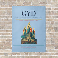 Thumbnail for Heydar Aliyev International Airport GYD — Baku vertical canvas print - no frame - light blue background