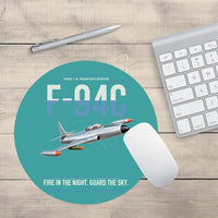 Thumbnail for F-94C Starfire design on turquoise round mouse pad