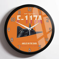 Thumbnail for F-117A Nighthawk design on orange framed wall clock