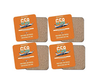 Thumbnail for Beechcraft Baron G58 design on orange 4 pieces set coaster