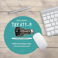 Thumbnail for TAY 611-8 design on turquoise round mouse pad