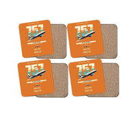 Thumbnail for Boeing 757-200 design on orange 4 pieces set coaster