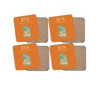 Thumbnail for Rovaniemi Airport (RVN) design on orange 4 pieces set coaster