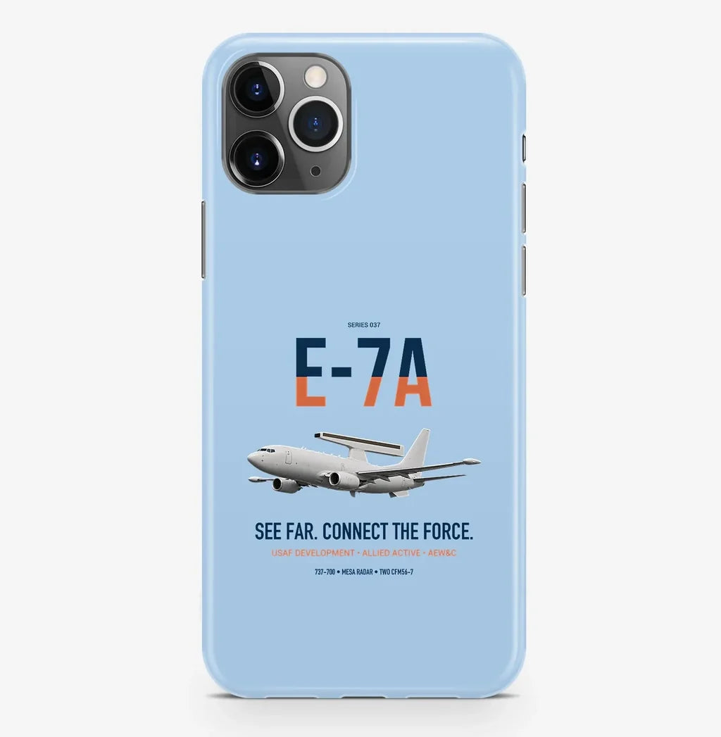 E-7A Wedgetail design on light blue magsafe iphone case, for iPhone Pro Max