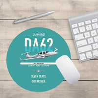 Thumbnail for Diamond DA62 design on turquoise round mouse pad