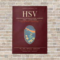 Thumbnail for Huntsville International Airport HSV - Canvas Framed - Dark Red