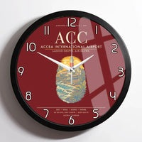 Thumbnail for Accra International Airport ACC Wall-Clock Framed - Dark Red