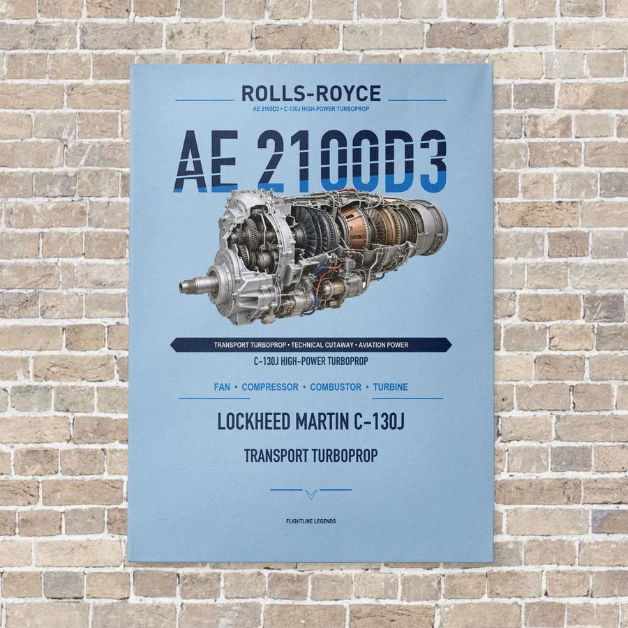 AE 2100D3 vertical canvas print - no frame - light blue background